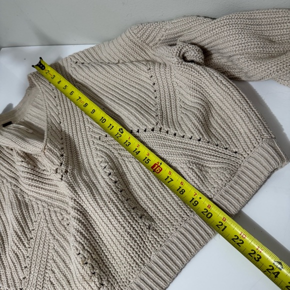 Free People Cream V-Neck Sweater - Picture 5 of 6